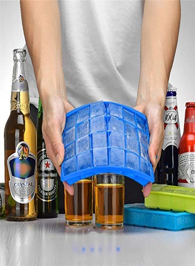 Birud 3 Different Size Square 15,24 Ice and Honeycomb Shape 37 Ice Cube Mold Reusable Silicone Flexible Chocolate Cake Maker for Drinking Chilled (Multicolor) - Image 5